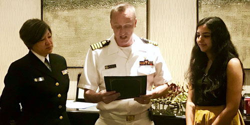 Dr. Anisha Ganguly (right) receives U.S. Public Health Service Award, Excellence in Public Health, in 2019