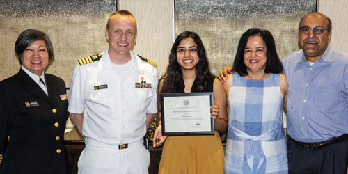 Dr. Anisha Ganguly (middle) receives U.S. Public Health Service Award, Excellence in Public Health, in 2019