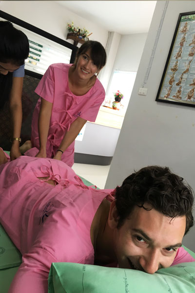 Learning proper technique for a traditional Thai healing massage (Surat Thani)