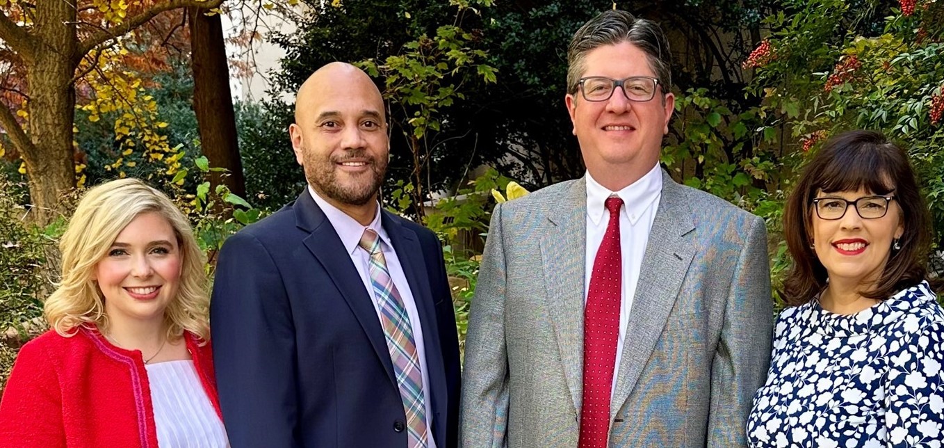 Medical School Deans, from left, Drs. Sarah Baker, Norberto Rodriguez-Baez, Blake Barker, Angela Mihalic, and Rene Galindo,